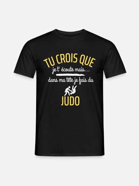 T shirt judo je fais du judo humour judo cadeau - T-shirt homme - noir