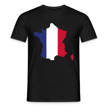 France drapeau - drapeau de la France - T-shirt homme - noir - Devant - AI Model Male 178 light (178cm)