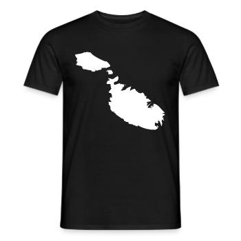 Malta map flag - Men's T-Shirt - black - Front - AI Model Male 178 light (178cm)