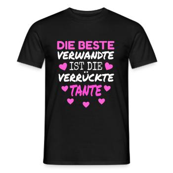 Die beste Verwandte ist verrückte Tante Geschenk - Männer T-Shirt - Schwarz - Vorne - AI Model Male 178 light (178cm)