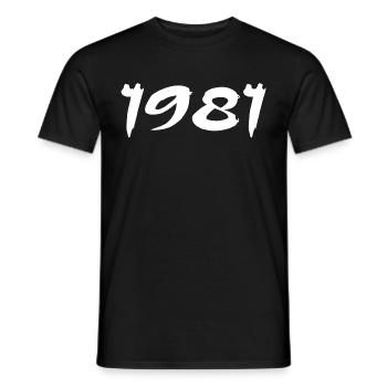 1981 Cadeau 44e Anniversaire 1981 Retro 1981 - T-shirt homme - noir - Devant - AI Model Male 178 light (178cm)