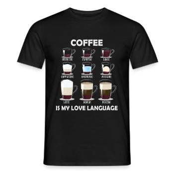 Coffee is My Love Language - Men's T-Shirt - black - Front - AI Model Male 178 light (178cm)