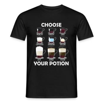 Wählen Sie Ihren Potion Coffee Lover - Männer T-Shirt - Schwarz - Vorne - AI Model Male 178 light (178cm)