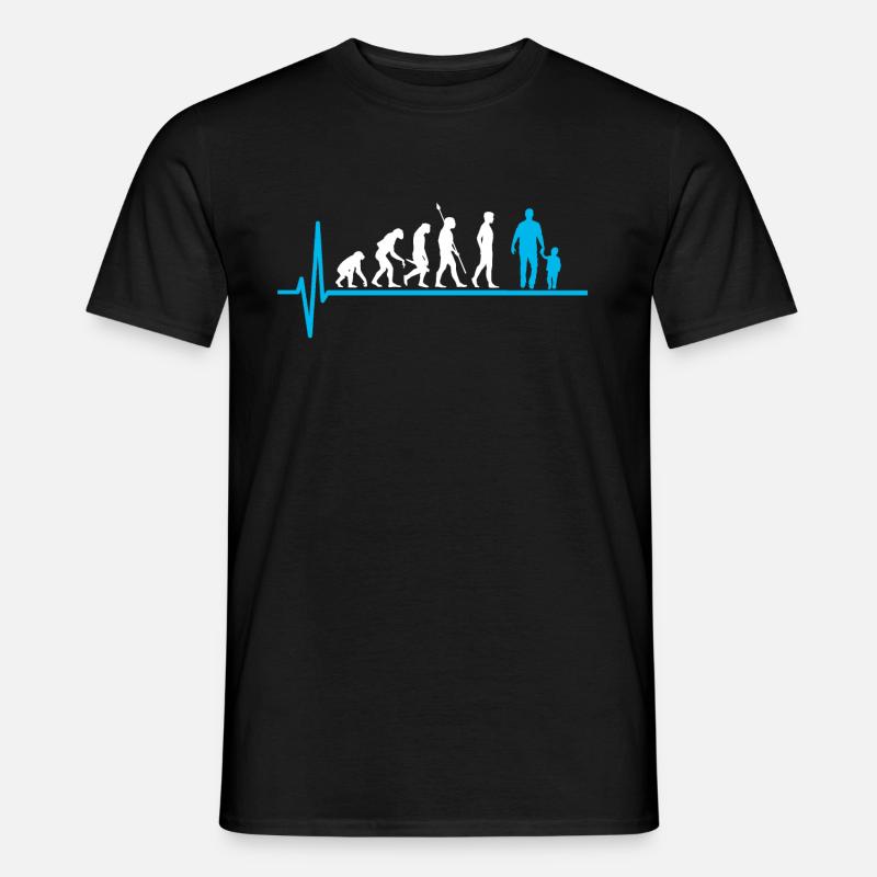 Vater Kind Evolution Papa Vaterschaft - Männer T-Shirt - Schwarz
