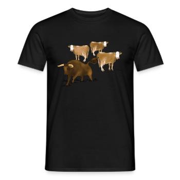 Taureau, vaches - T-shirt homme - noir - Devant - AI Model Male 178 light (178cm)