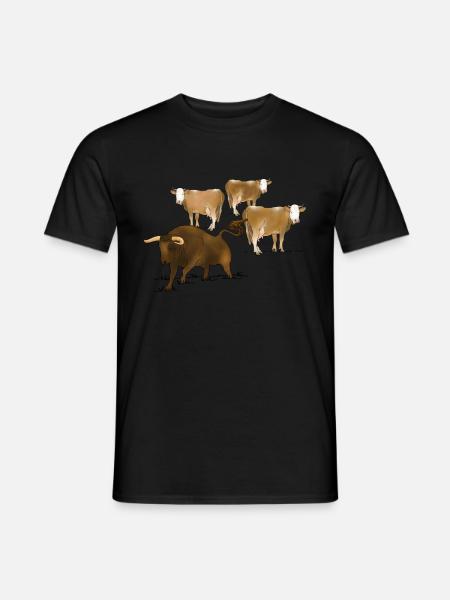 Bull, cows - Men's T-Shirt - black