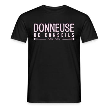 Donneuse de conseils. cadeau Conseiller. - T-shirt homme - noir - Devant - AI Model Male 178 light (178cm)