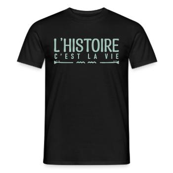 L'histoire c'est la vie. cadeau humoristique. - T-shirt homme - noir - Devant - AI Model Male 178 light (178cm)