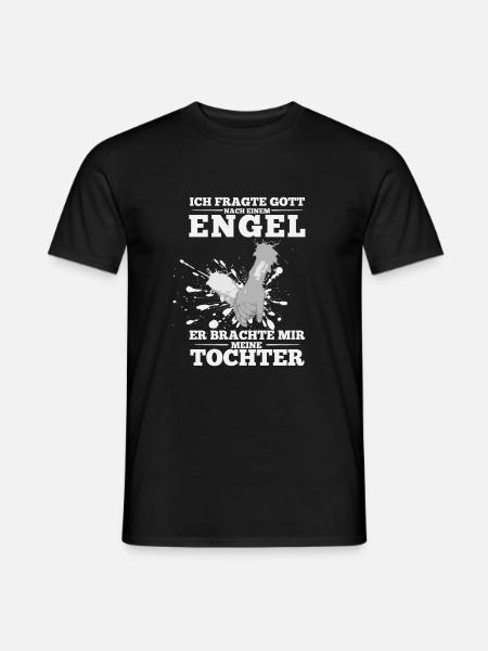 Tochter Engel - Männer T-Shirt - Schwarz