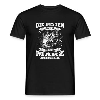 Angler März - Männer T-Shirt - Schwarz - Vorne - AI Model Male 178 light (178cm)