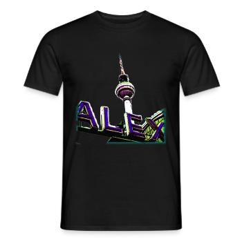 Alex Blue - Men's T-Shirt - black - Front - AI Model Male 178 light (178cm)
