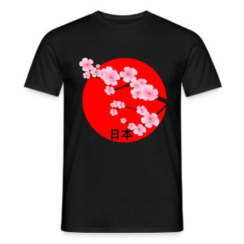 Japan Cherry Blossoms Asia Japanfan Japan Travel - Men's T-Shirt - black - Front - AI Model Male 178 light (178cm)