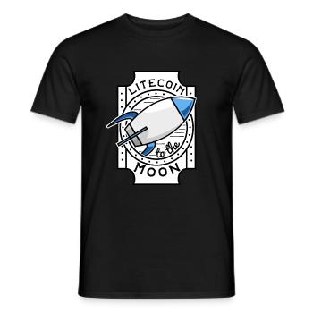 Litecoin à la Lune - T-shirt homme - noir - Devant - AI Model Male 178 light (178cm)
