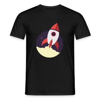 Rocket launch, rocket, space - Men's T-Shirt - black - Front - AI Model Male 178 light (178cm)