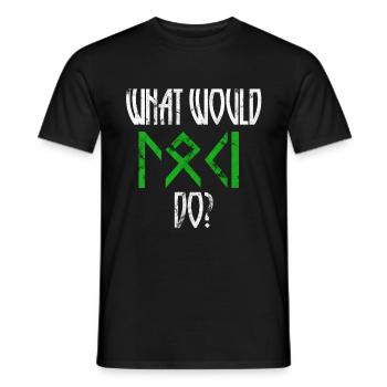 Qu'est-ce que Loki faire? Walhalla disant idée cadeau - T-shirt homme - noir - Devant - AI Model Male 178 light (178cm)