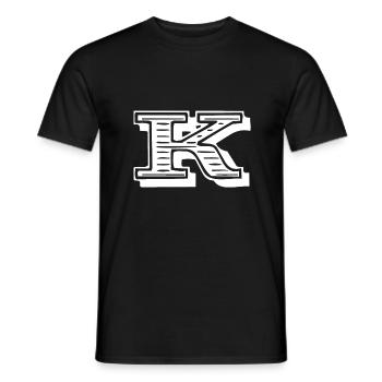 Buchstabe K - Männer T-Shirt - Schwarz - Vorne - AI Model Male 178 light (178cm)