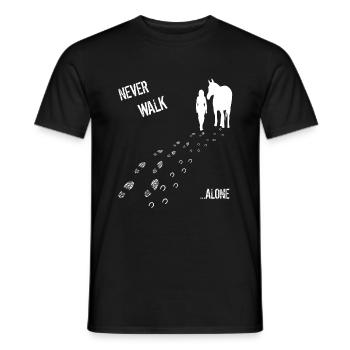 nerver walk alone femme & cheval - T-shirt homme - noir - Devant - AI Model Male 178 light (178cm)