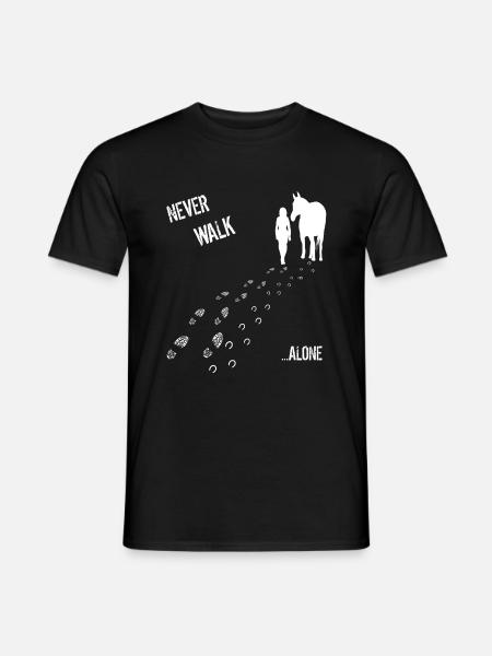 nerver walk alone Frau& Pferd - Männer T-Shirt - Schwarz