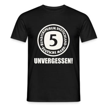 5 Deutsche Mark DM D-Mark Vergangenheit - Männer T-Shirt - Schwarz - Vorne - AI Model Male 178 light (178cm)