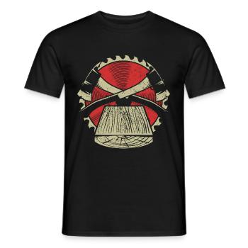 Scie à bois tronçonneuse tronçonneuse tronçonneuse - T-shirt homme - noir - Devant - AI Model Male 178 light (178cm)