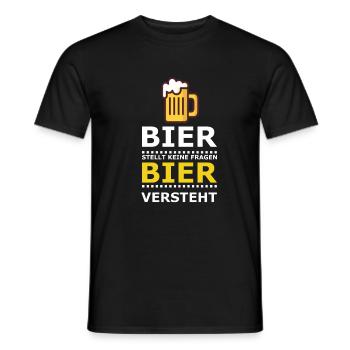 Bier stellt keine Fragen - Männer T-Shirt - Schwarz - Vorne - AI Model Male 178 light (178cm)