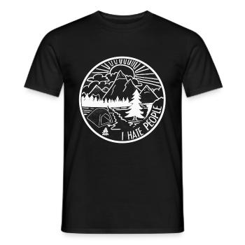 I hate People - Nature, Camping, Outdoor, Hiking - Men's T-Shirt - black - Front - AI Model Male 178 light (178cm)