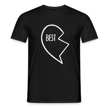 Best Friends, Best Friends, Partner Shirt, Heart - Men's T-Shirt - black - Front - AI Model Male 178 light (178cm)