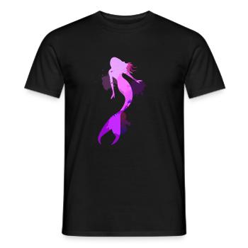 Sirène don mer natation créatures fabuleuses - T-shirt homme - noir - Devant - AI Model Male 178 light (178cm)