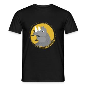 T-shirt images de corps de rhinocéros - T-shirt homme - noir - Devant - AI Model Male 178 light (178cm)