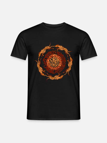 Moderne keltische Greyhounds, die Hecks jagen - Männer T-Shirt - Schwarz