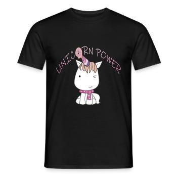Unicorn Power - Männer T-Shirt - Schwarz - Vorne - AI Model Male 178 light (178cm)