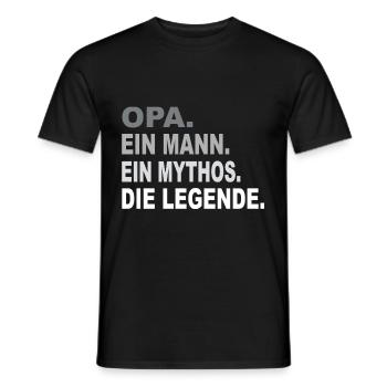 Opa - Ein Mann - Ein Mythos - Eine Legende - Männer T-Shirt - Schwarz - Vorne - AI Model Male 178 light (178cm)