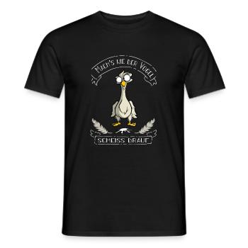 Mach`s wie der Vogel - Scheiss drauf - Männer T-Shirt - Schwarz - Vorne - AI Model Male 178 light (178cm)