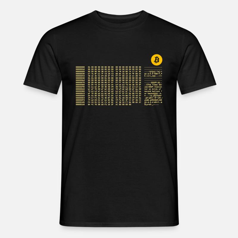 Bitcoin First Block Zero Nerd - Men’s T-shirt - black
