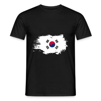 Corée du Sud Corée du Sud Armoiries d'Asie - T-shirt homme - noir - Devant - AI Model Male 178 light (178cm)