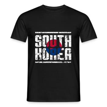 Corée du Sud Corée du Sud Armoiries d'Asie - T-shirt homme - noir - Devant - AI Model Male 178 light (178cm)