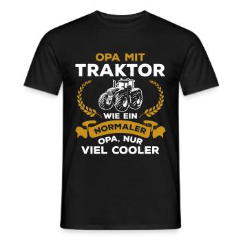Opa Traktor Wie normaler Nur Cooler Landwirtschaft - Männer T-Shirt - Schwarz - Vorne - AI Model Male 178 light (178cm)