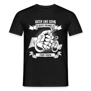 Angler Vater Und Sohn Beste Freunde Fürs Leben Fis - Männer T-Shirt - Schwarz - Vorne - AI Model Male 178 light (178cm)