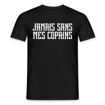 Jamais sans mes copains. cadeau copain. - T-shirt homme - noir - Devant - AI Model Male 178 light (178cm)
