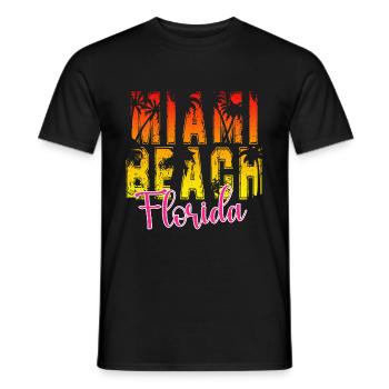 Miami Beach Florida 3 - Männer T-Shirt - Schwarz - Vorne - AI Model Male 178 light (178cm)