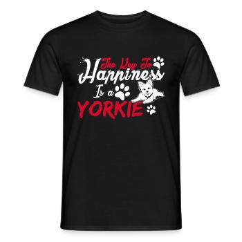 The Key To Happiness Is A Yorkie - Men's T-Shirt - black - Front - AI Model Male 178 light (178cm)
