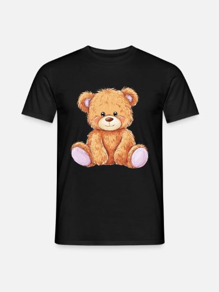 Cute Baby Teddy Bear - Men's T-Shirt - black