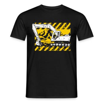 Construction de gala d'emploi de travail d'opérateur de machine d'excavatrice - T-shirt homme - noir - Devant - AI Model Male 178 light (178cm)