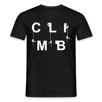 Climb climb mountaineer summiteer gift - Men's T-Shirt - black - Front - AI Model Male 178 light (178cm)