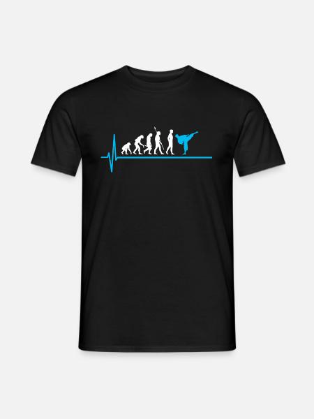 Karate Evolution Kickboxen Herzschlag - Männer T-Shirt - Schwarz