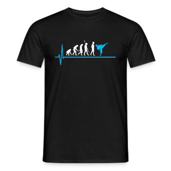 Karate evolution martial arts judo heartbeat - Men's T-Shirt - black - Front - AI Model Male 178 light (178cm)