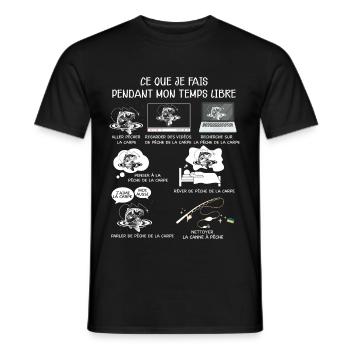 Le poisson carpe du pêcheur - T-shirt homme - noir - Devant - AI Model Male 178 light (178cm)