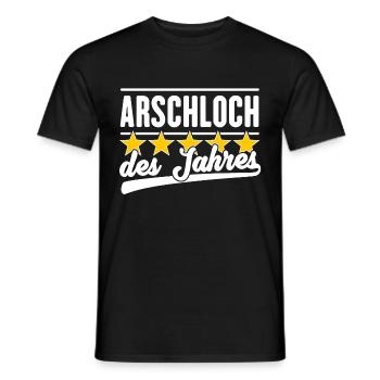 Arschloch des Jahres - Männer T-Shirt - Schwarz - Vorne - AI Model Male 178 light (178cm)