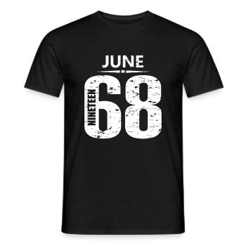 June 1968 Jersey Number - Men's T-Shirt - black - Front - AI Model Male 178 light (178cm)