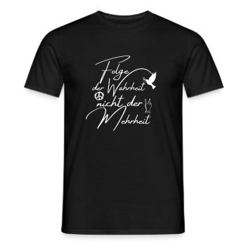 Folge der Wahrheit nicht der Mehrheit | Frieden - Männer T-Shirt - Schwarz - Vorne - AI Model Male 178 light (178cm)